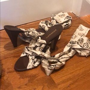 BCBG sandals that tie up the leg
